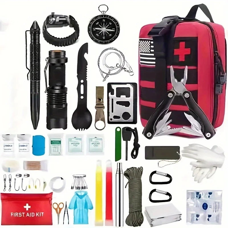 Survival Kit Outdoor Gear Emergency Kit - Luxurise - survival-ehbo-kit-outdoor-gear-nooduitrusting-traumatas-voor-camping-jacht-ramp-avonturen-survival-kit-emergencykit-outdoor-disasterbag - Survival emergency kit