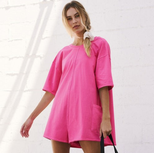 Sharon Oversized Shirt Romper - Luxurise Fashion - 