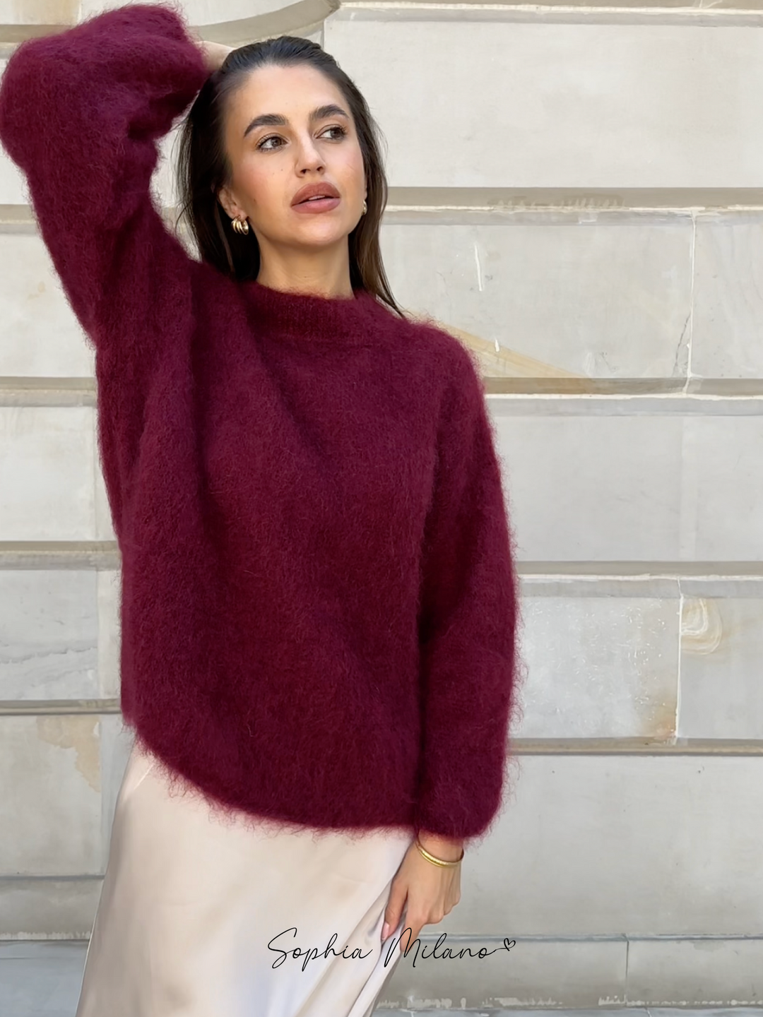 Sophia Mohair Crewneck - Luxurise Fashion - loungewear