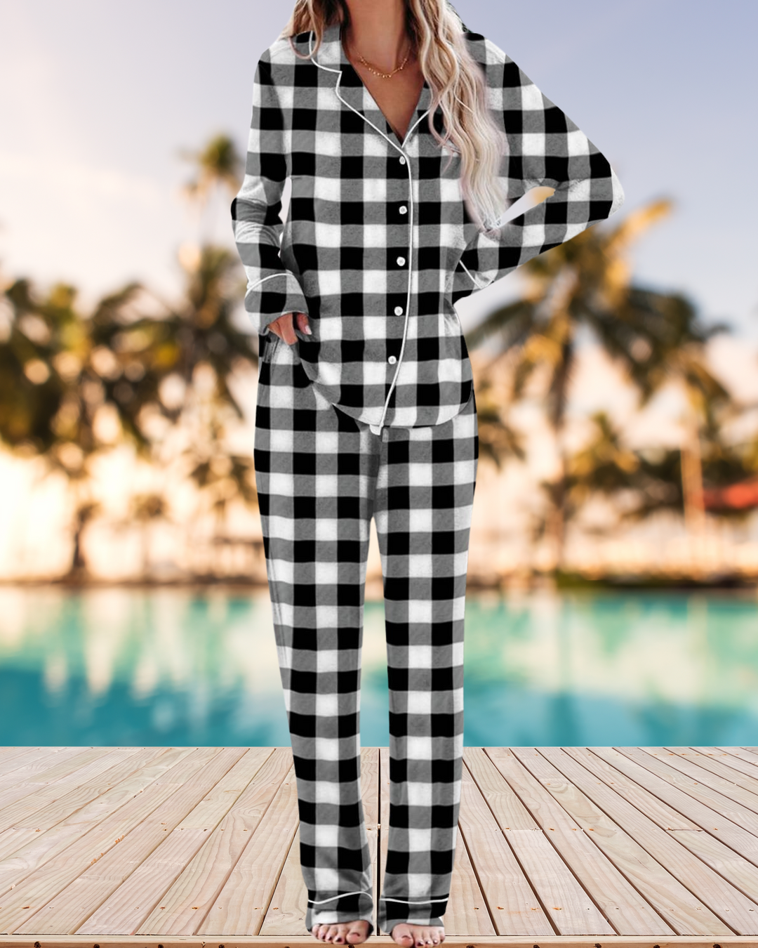 Women's Pajama Sets Long Sleeve Button Down Sleepwear Nightwear Soft Pj's Lounge Sets - Luxurise Fashion - pajama