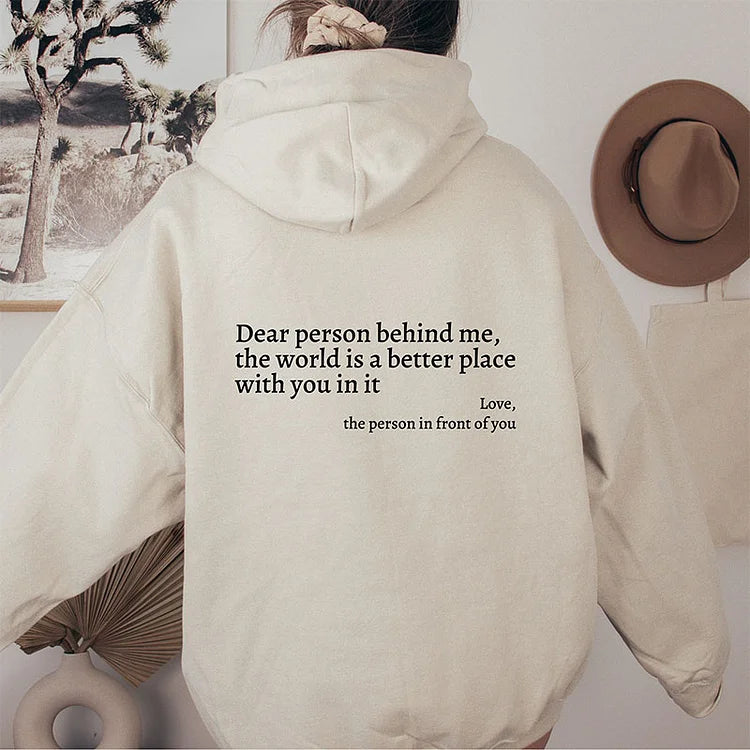 1+1 FREE Dear Person Behind Me (You are enough) Hoodie - Luxurise - dear-person-behind-me-you-are-enough-hoodie - loungewear