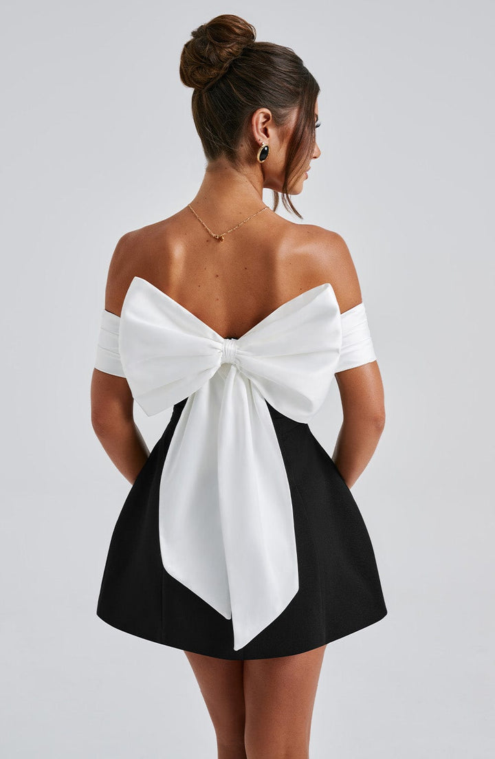 Delta Mini Dress - Black/White - Luxurise Fashion - Dress