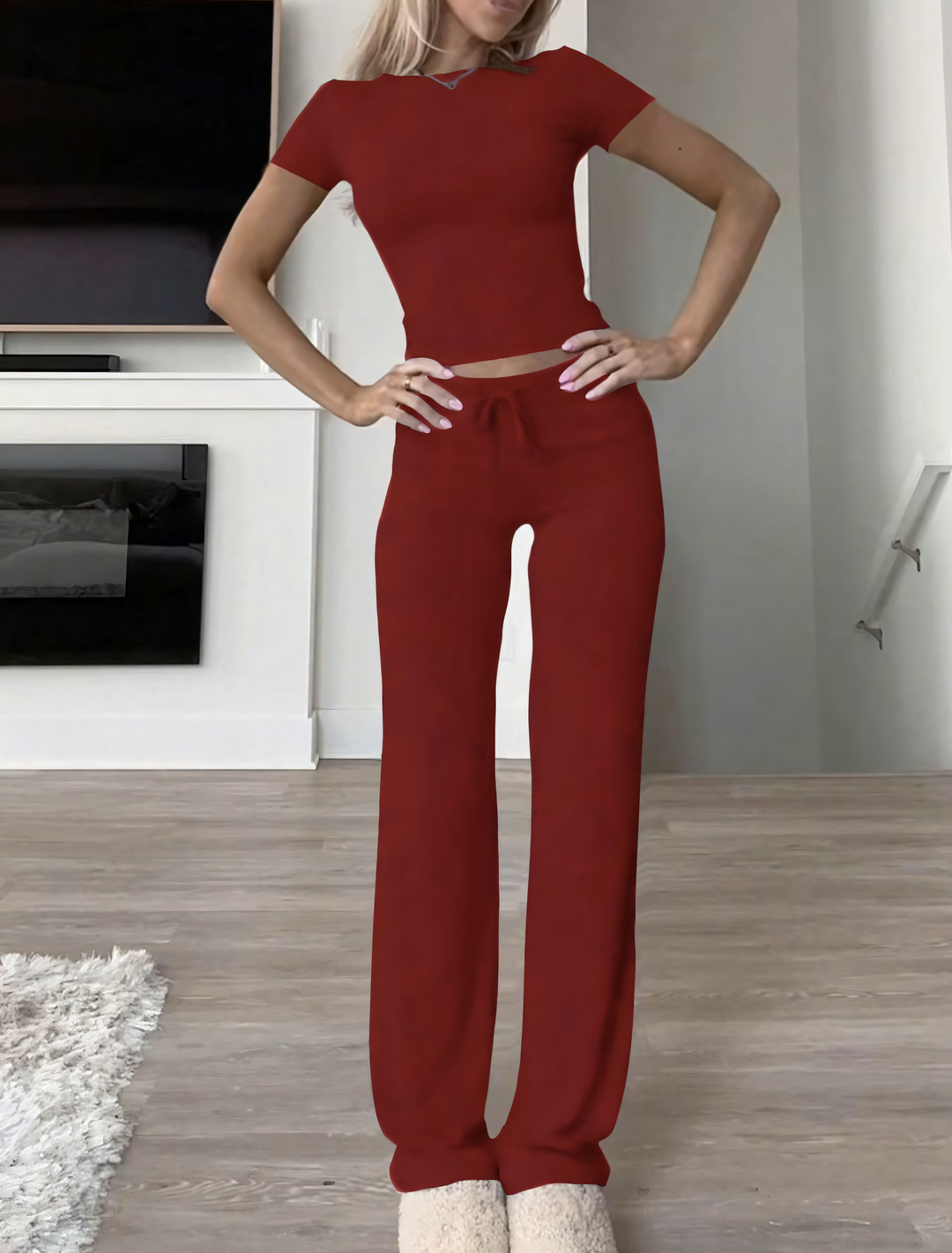 Serena Luxe 2 Piece Lounge Set - Luxurise Fashion - loungewear