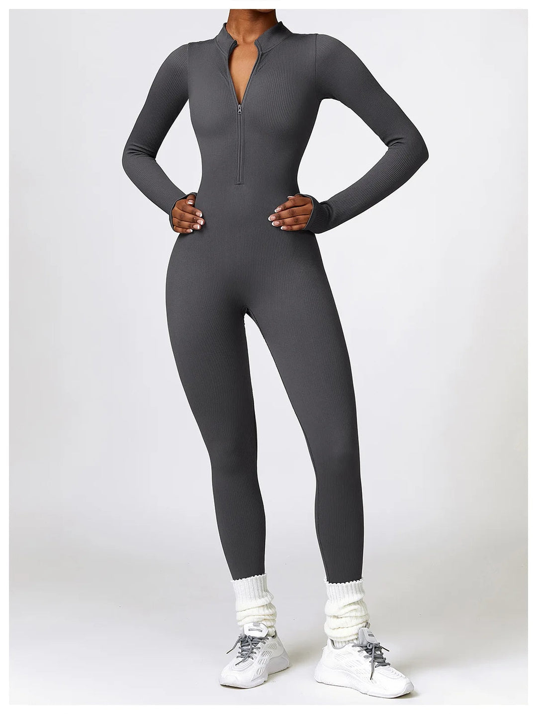 SERENA - Zip Up Jumpsuit Long Sleeve - Luxurise - zip-up-jumpsuit-long-sleeve - 